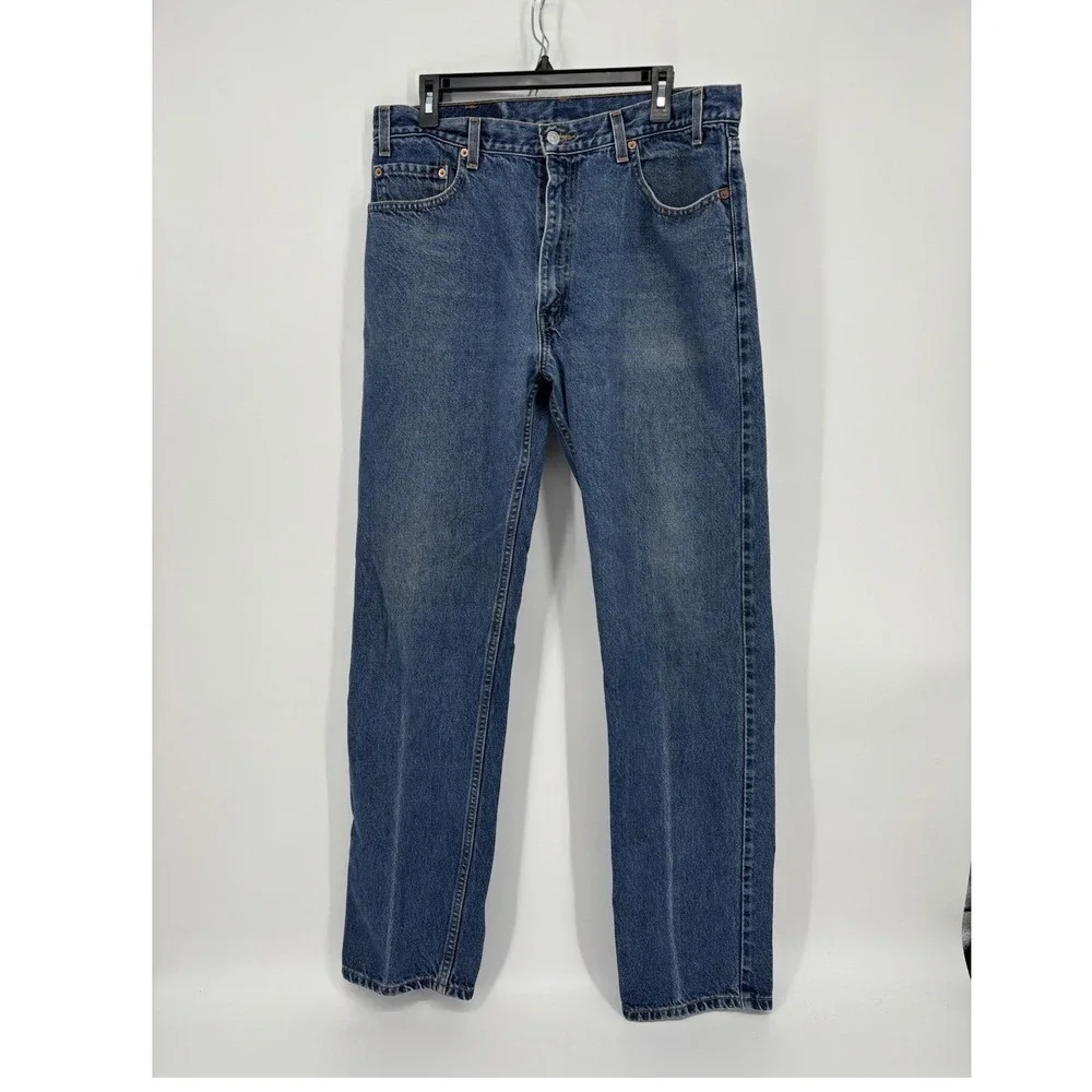 Vtg 1999 Levis 505 Regular Fit Jeans 36x36 Dark Wash Rinse Denim Mexico Y2K 90s